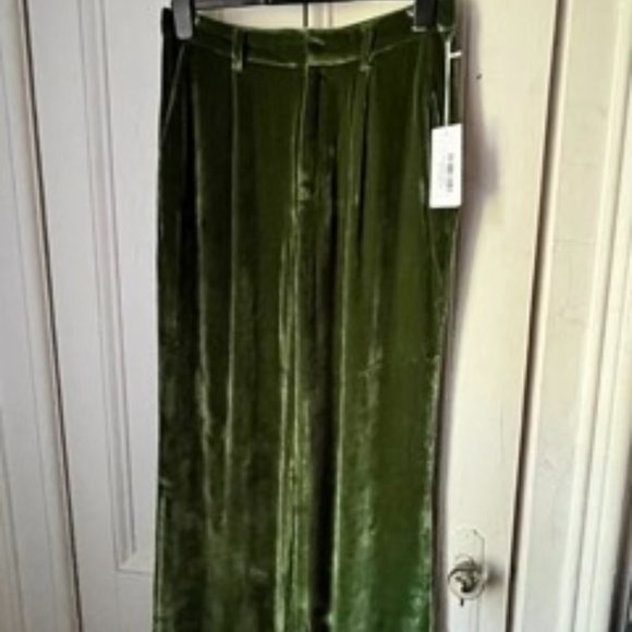 Reformation Green Wes Velvet Trousers - Picture 2 of 5